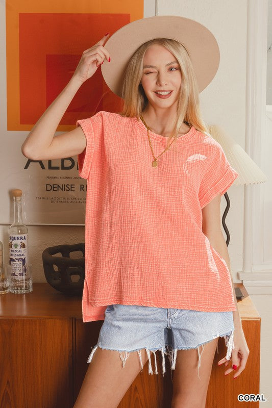 Gauze Acid Washed Top