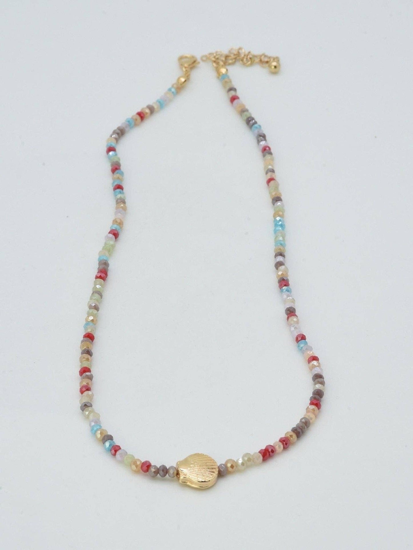 Beaded Shell Pendant Necklace