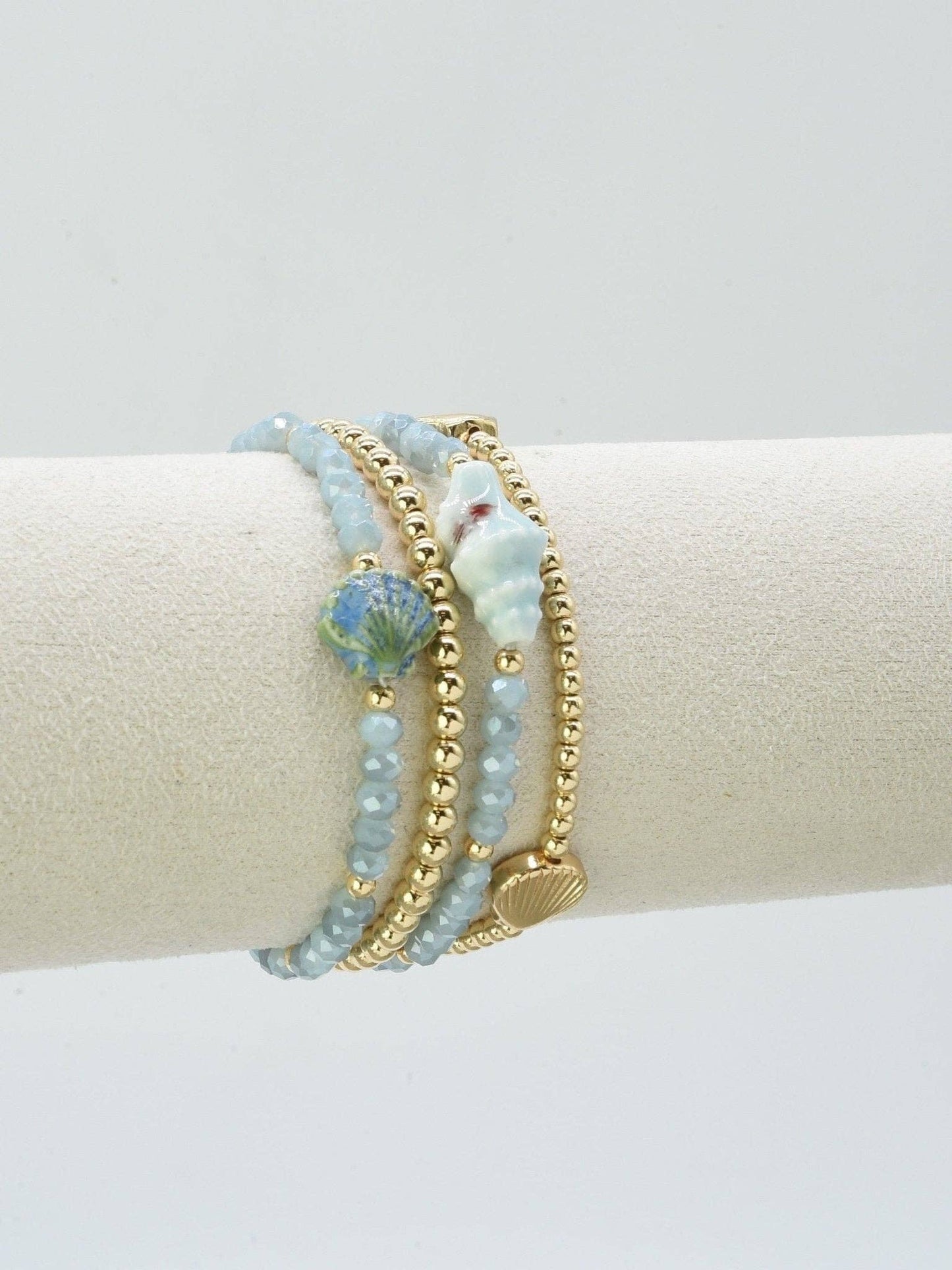 4 Piece Ceramic Stretch Bracelet Set