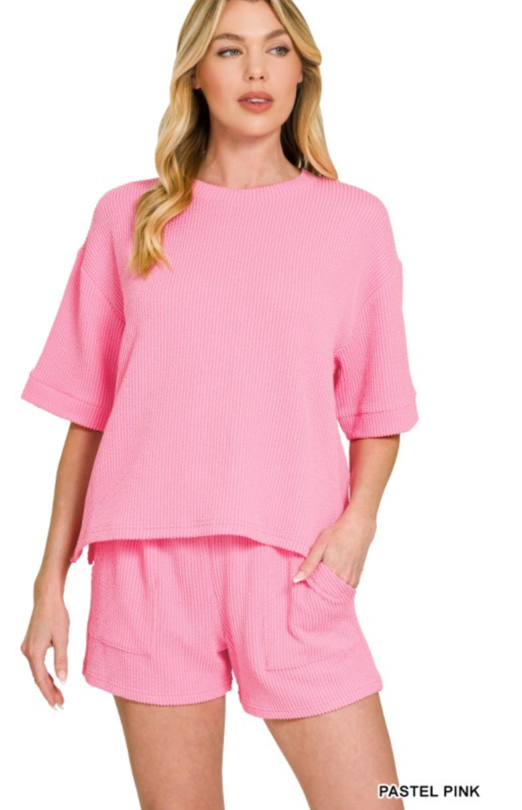 Raised Rib Shorts Set