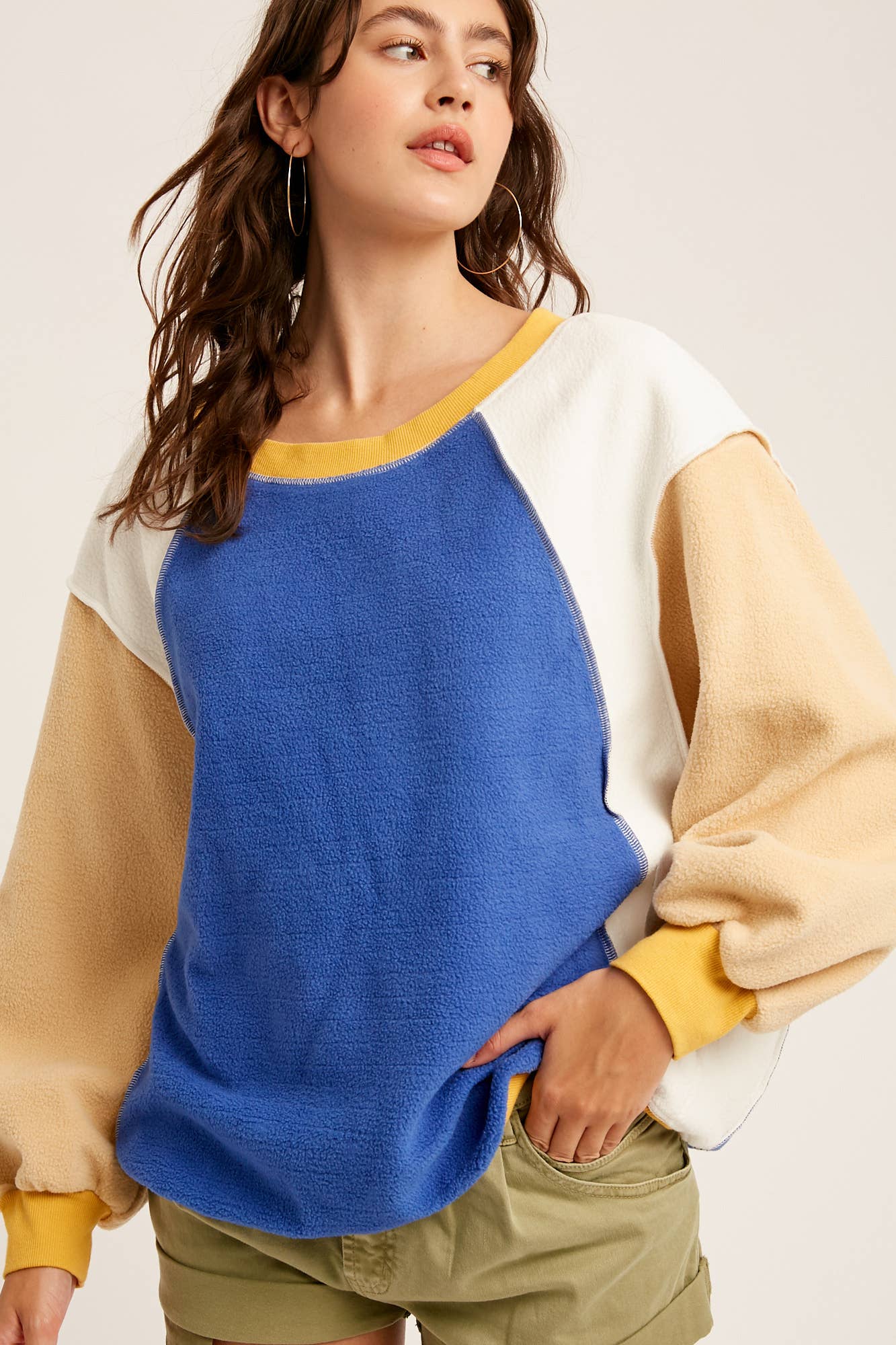 Colorblock Fleece Pullover