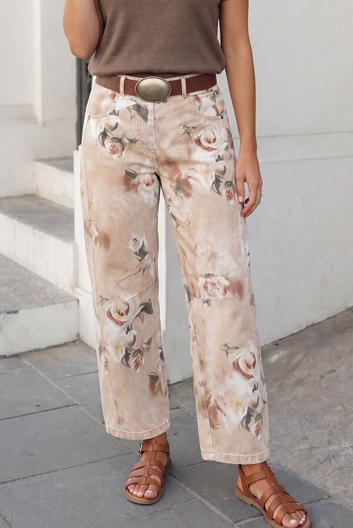 Retro Rose Floral Shift Jeans