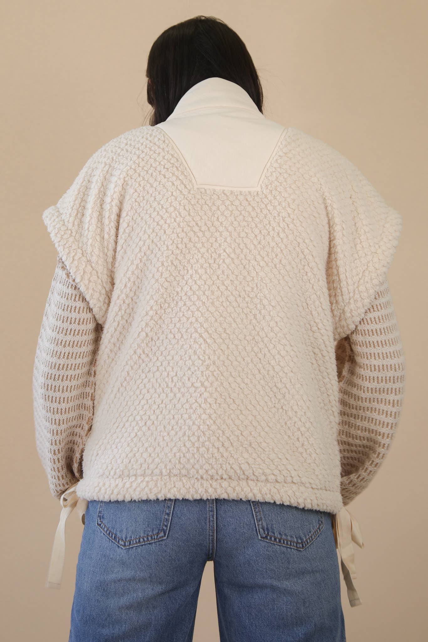 Textured Woven Vest W/ Side Tie