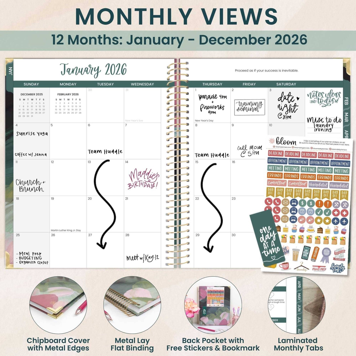 2026 Hard Cover Planner - 8.5" x 11" size