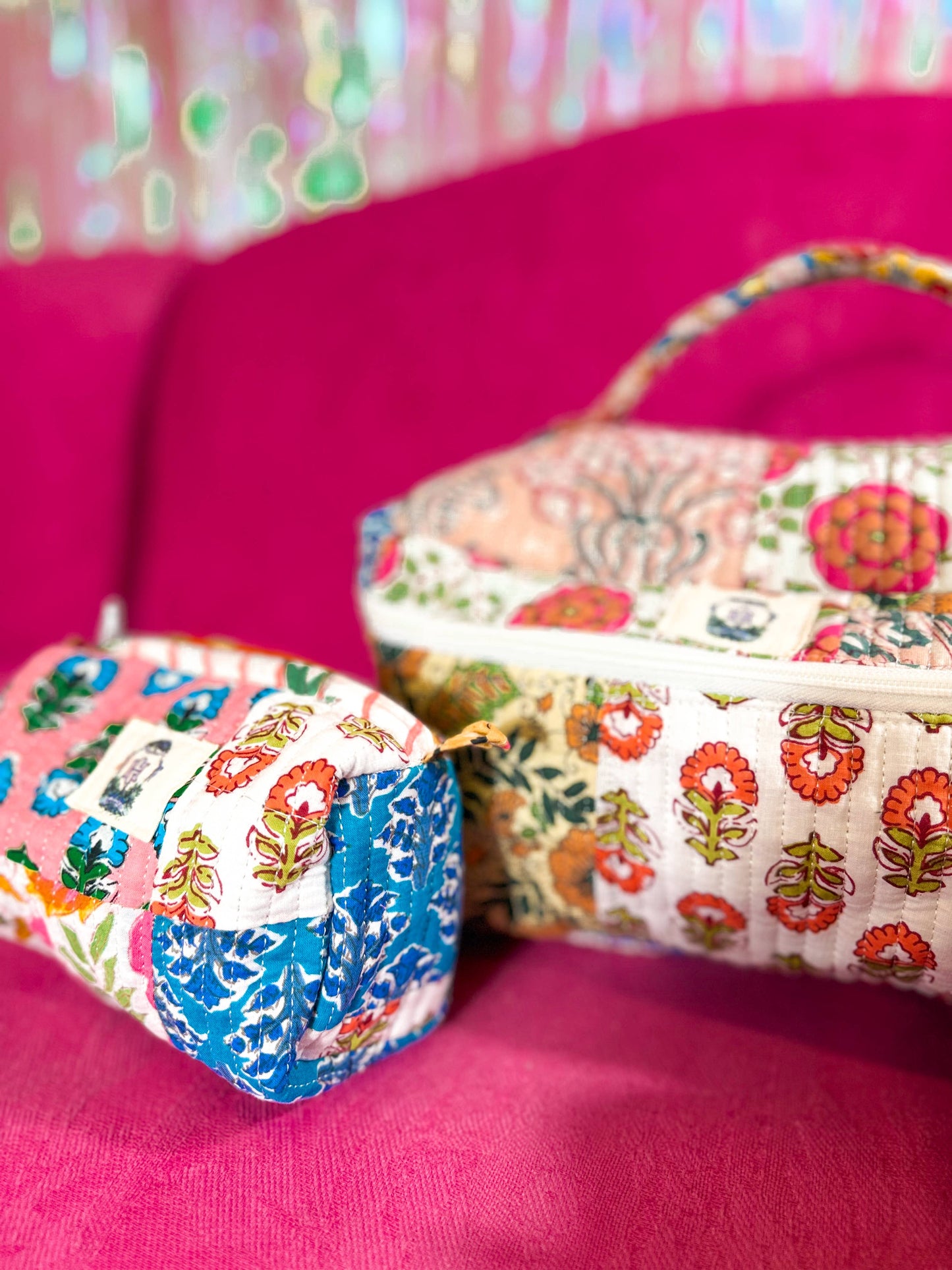 Wildflower Patch | Quilted Cosmetic Bags-set of 3