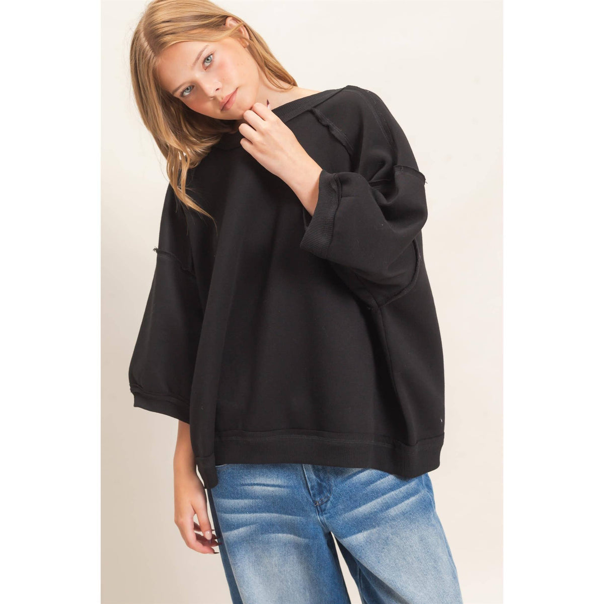 Raglan Sleeve Oversized Sweatshirt