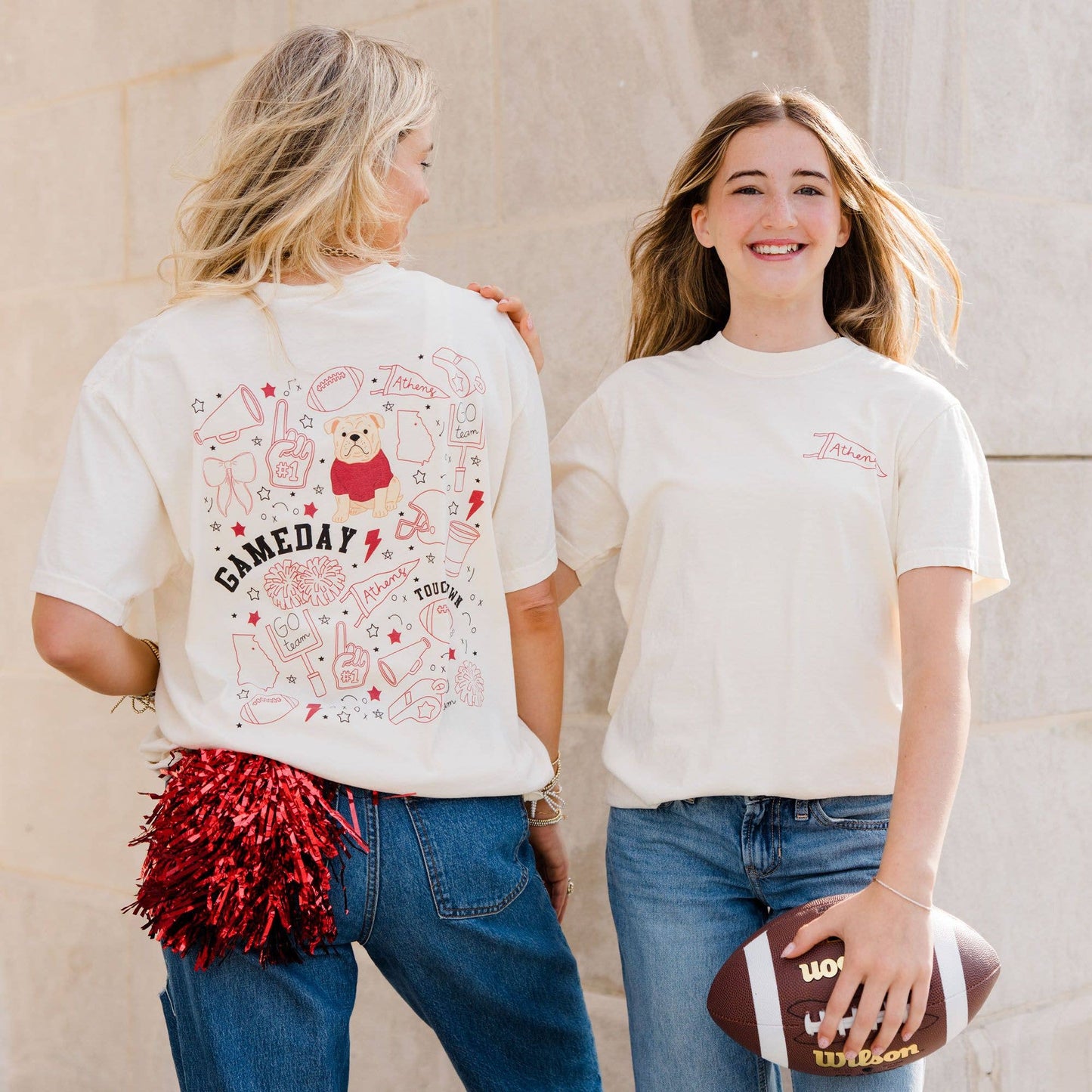 Athens Football Game Day Tee - Ivory