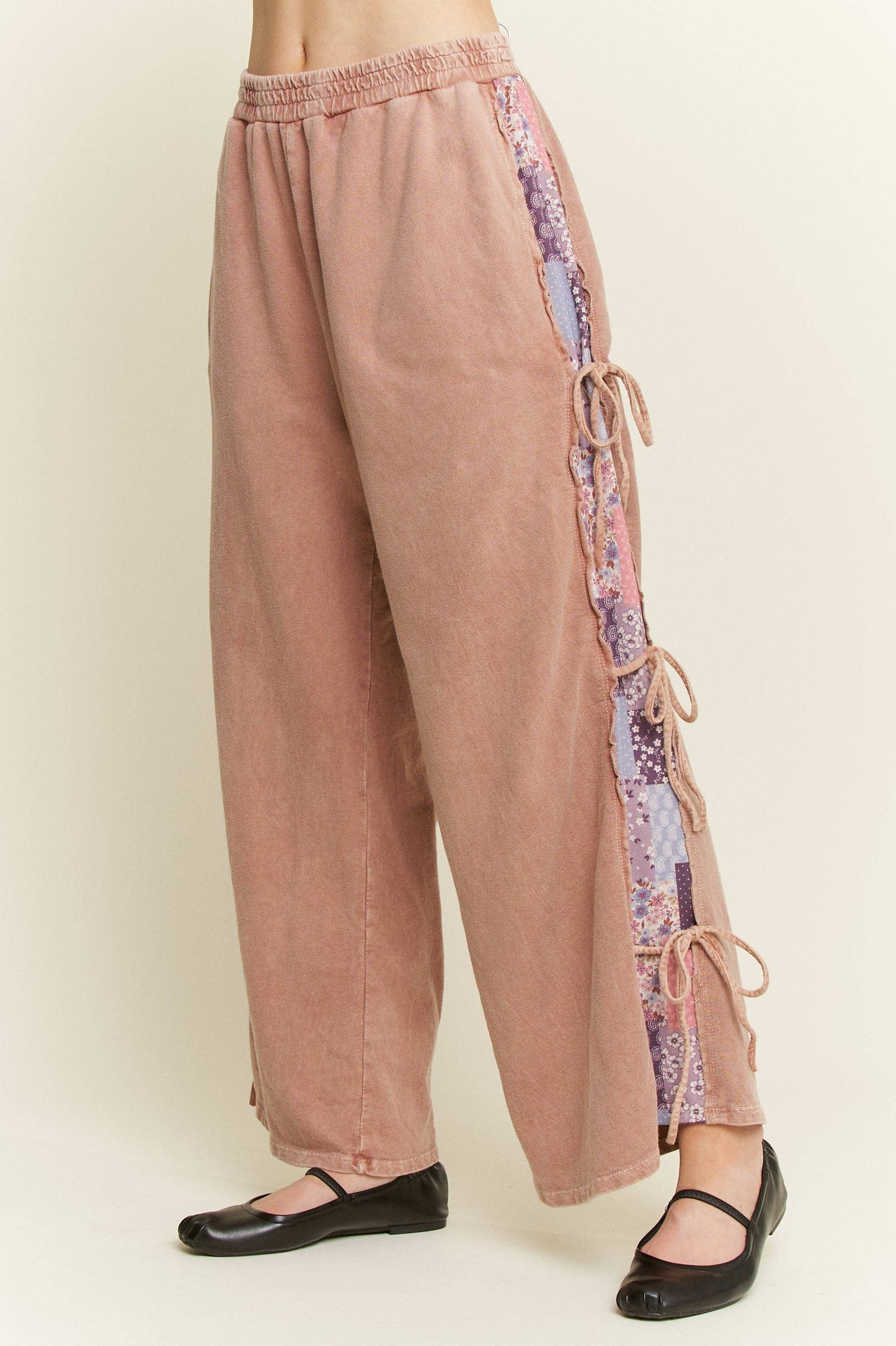 Mineral Washed Boho Patch Pants