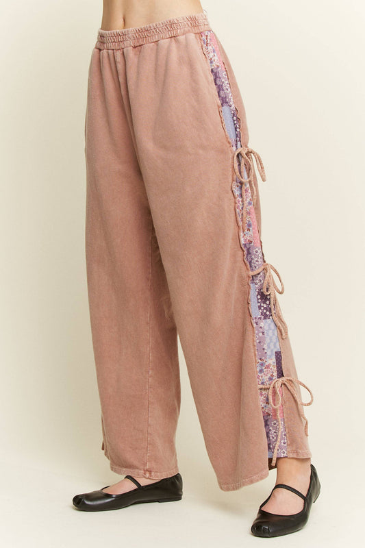Mineral Washed Boho Patch Pants