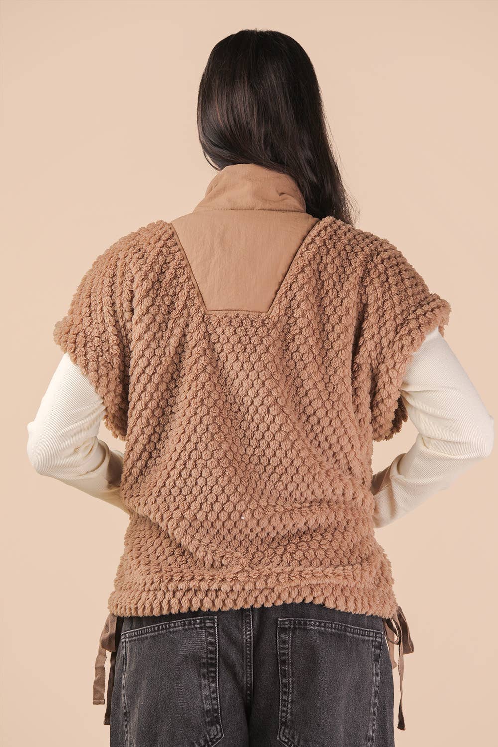 Textured Woven Vest W/ Side Tie
