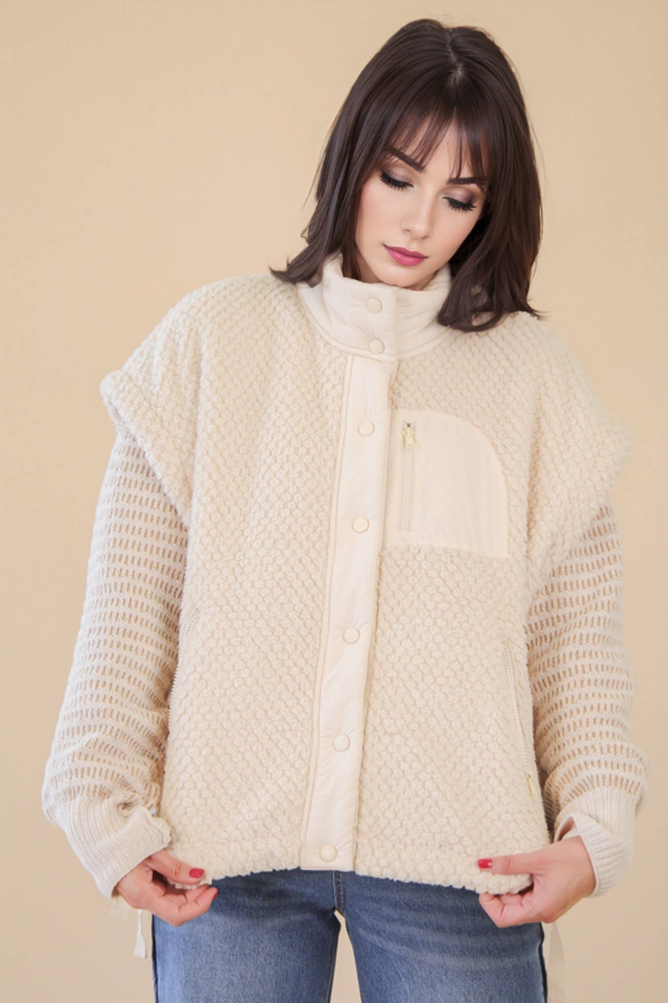 Textured Woven Vest W/ Side Tie