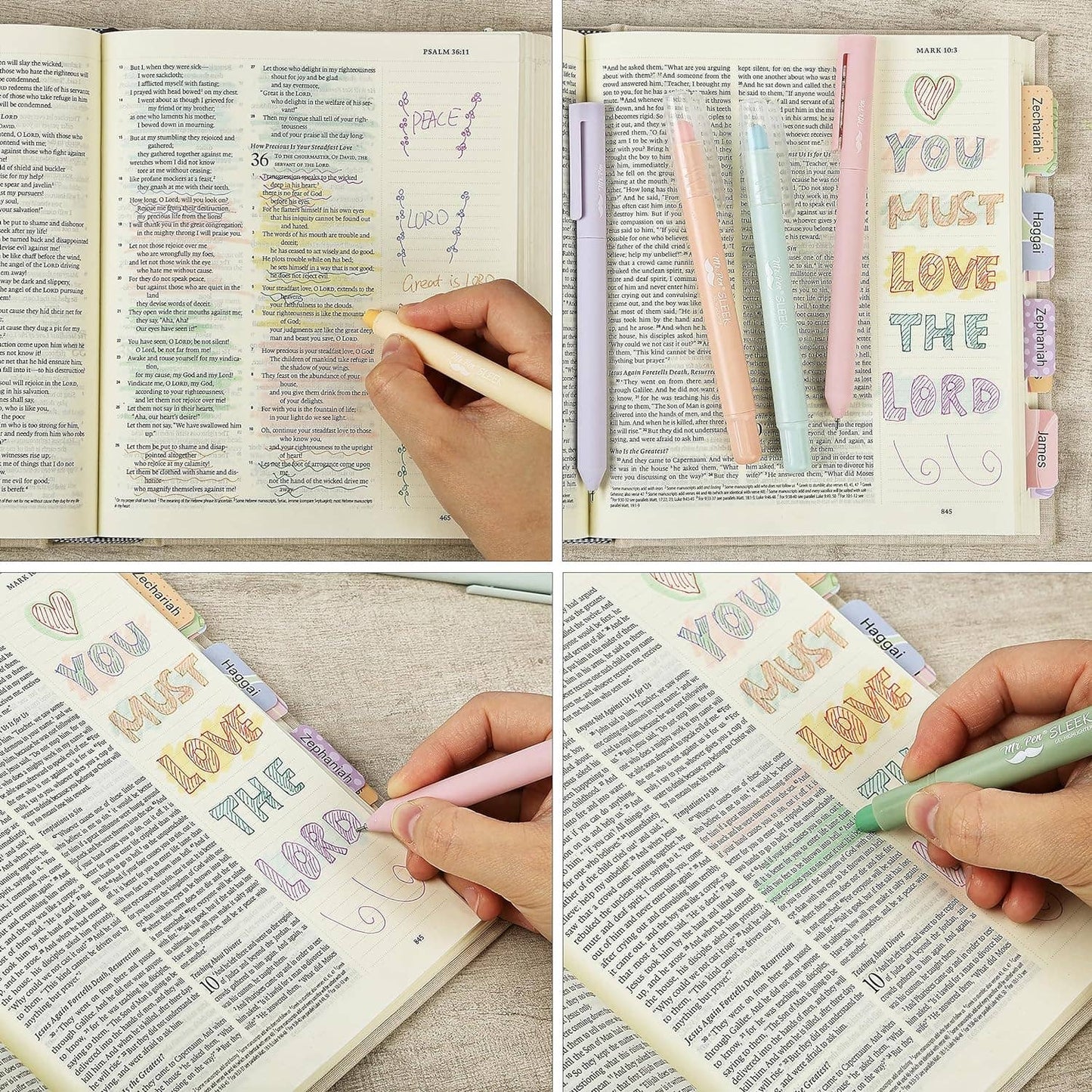 Mr. Pen No Bleed Bible Highlighters & Pens