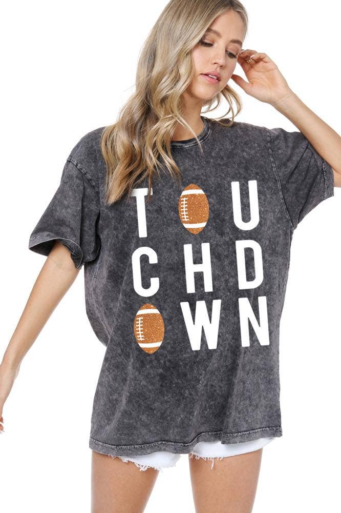 GLITTER' Touch Down Football Tee