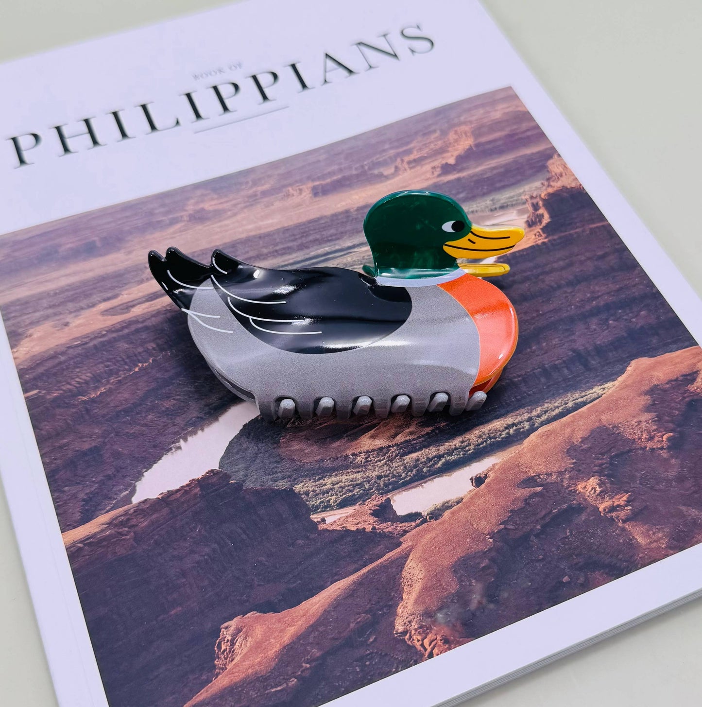 JUMBO MALLARD DUCK HAIR CLAW CLIPS