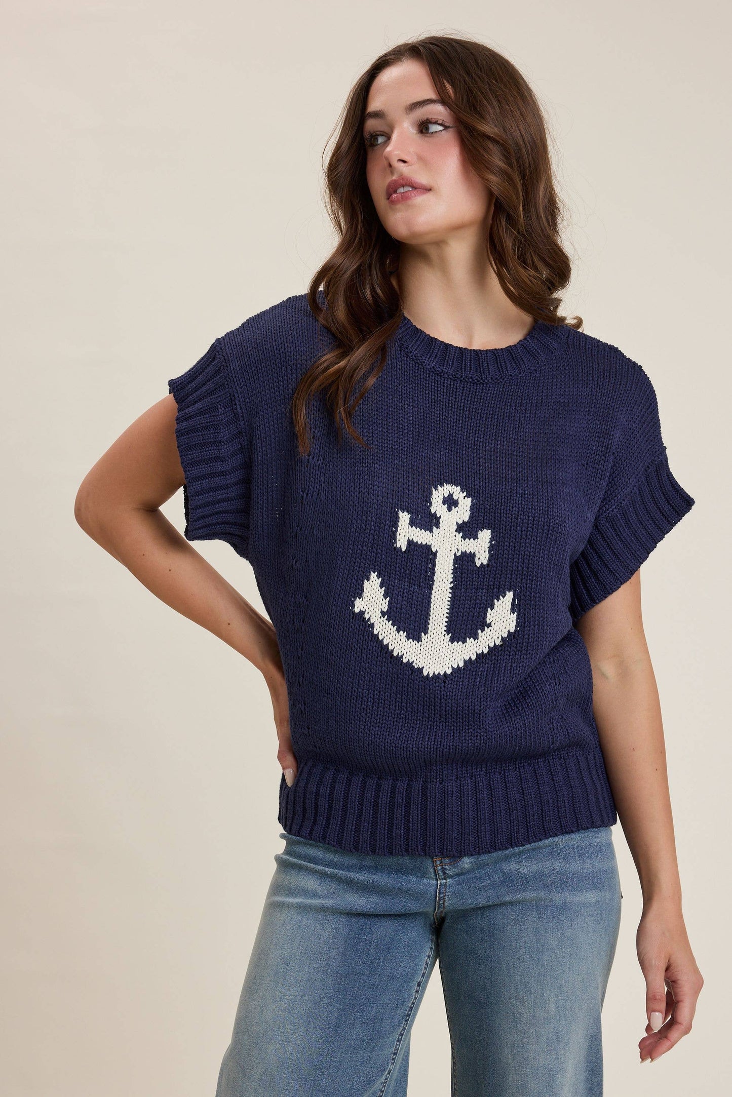 Coastal Anchor Sleeveless Sweater