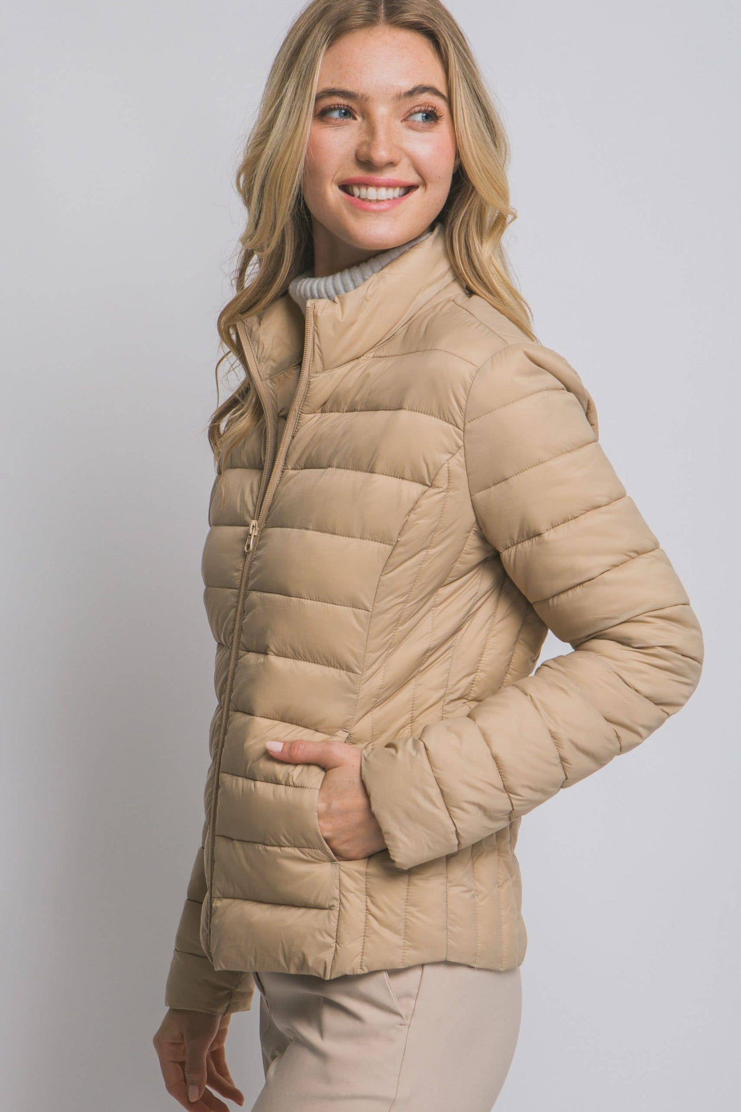 Ultra Lightweight Padded Thermal Zip Up Jacket