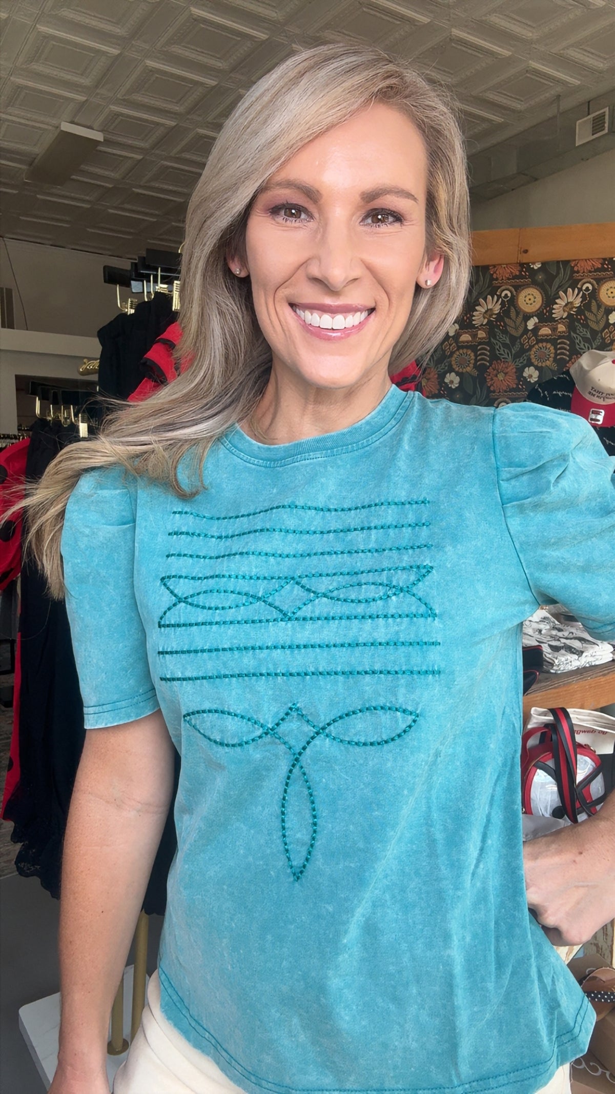Western Embroidered Detail Tee