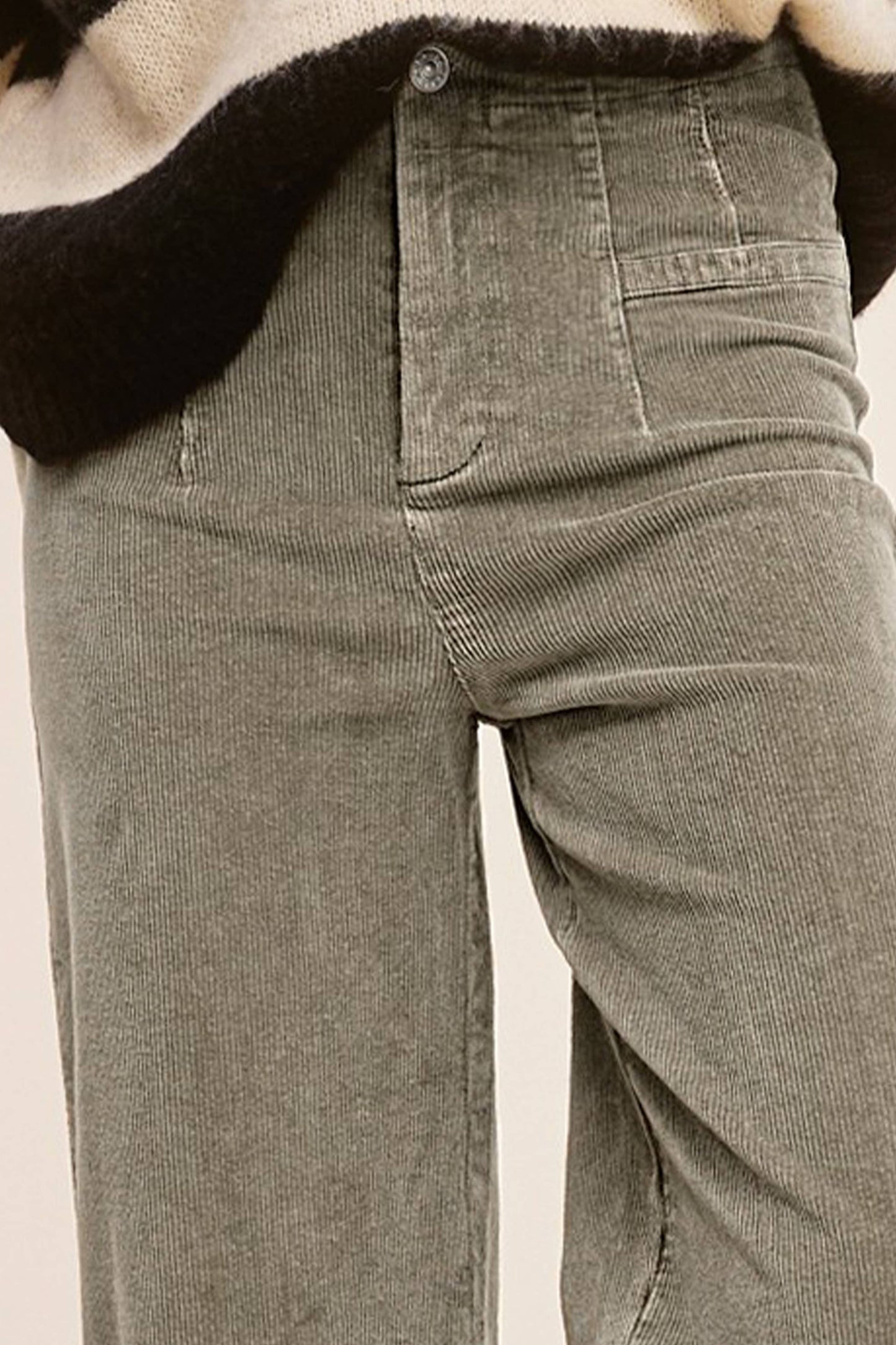 Mineral Washed High Waisted Wide Leg Corduroy Pants