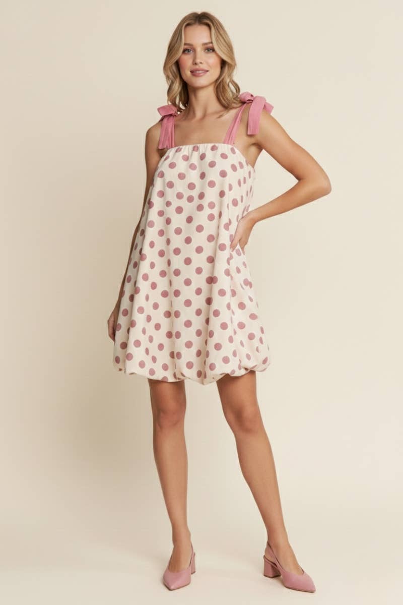 A-line Polka-dot Mini Dress