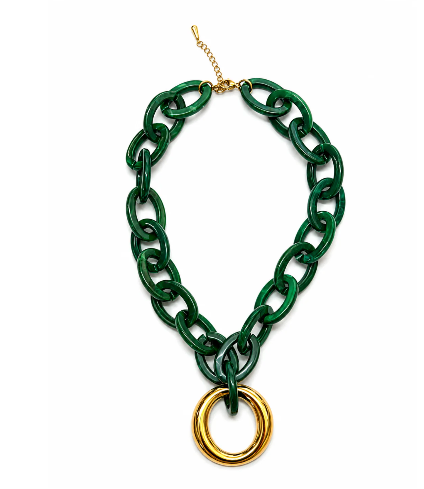 Colin Green Acrylic Chain Necklace | 18K Gold Plated