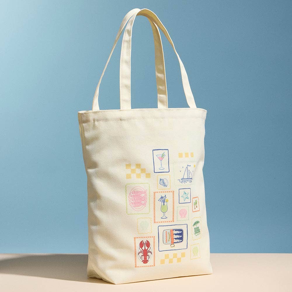 Coastal Icon Print Tote Bag