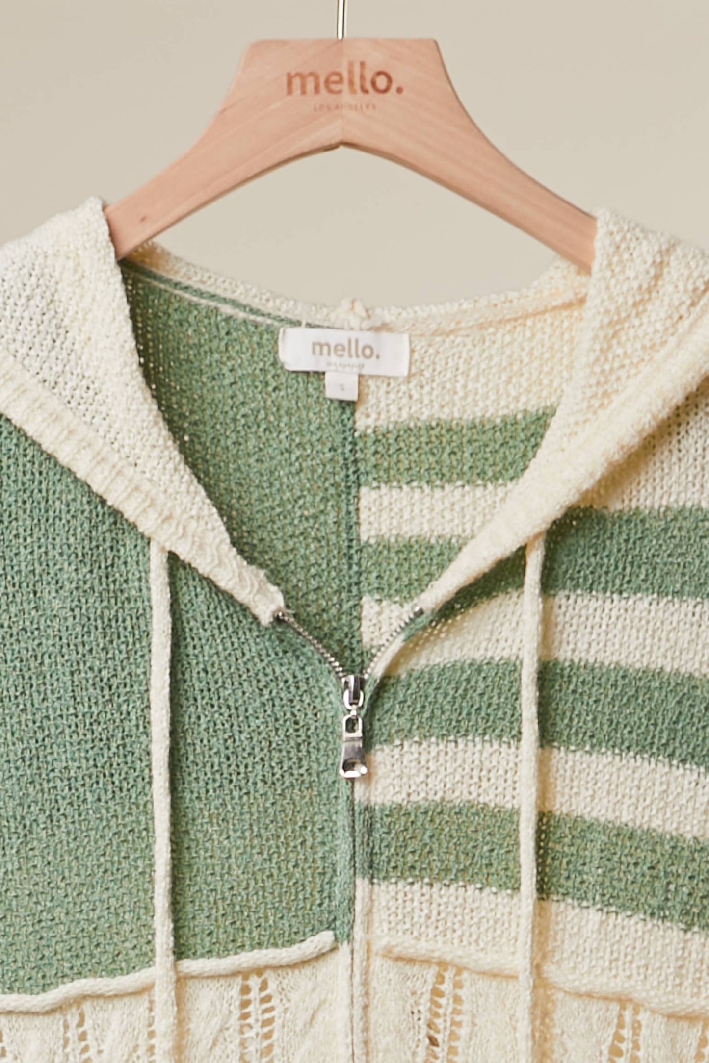 Stripe Distressed Knit Hoodie