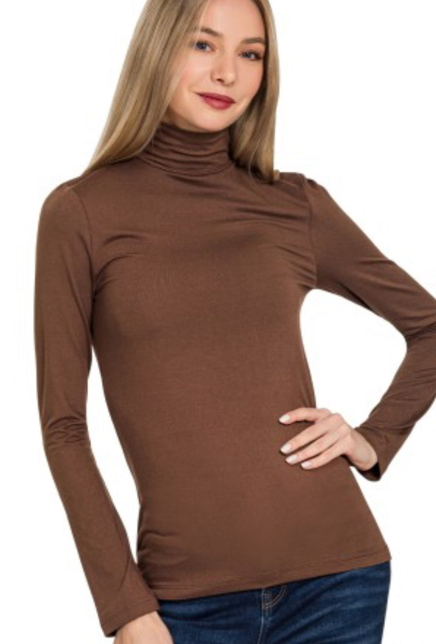 Microfiber Mockneck Top