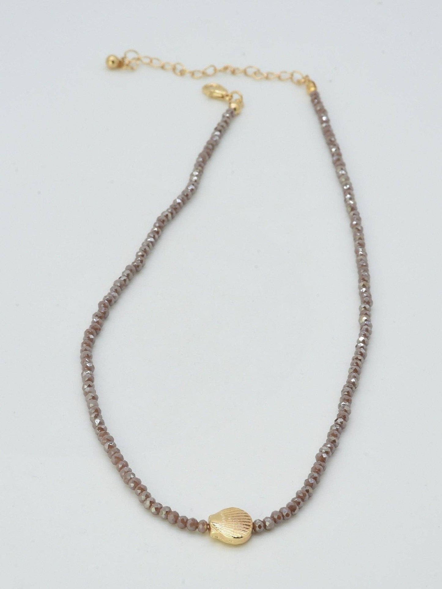 Beaded Shell Pendant Necklace