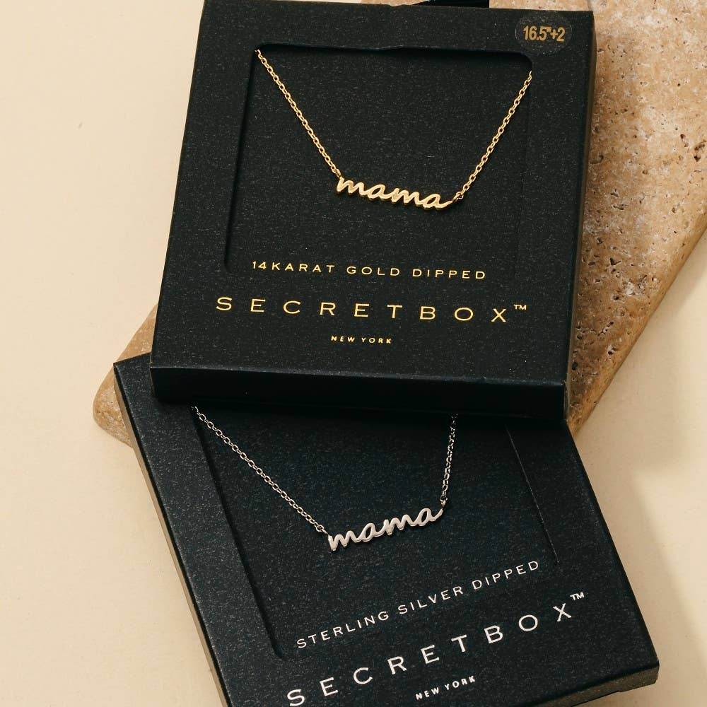 Gold Dipped Dainty Mama Pendant Necklace