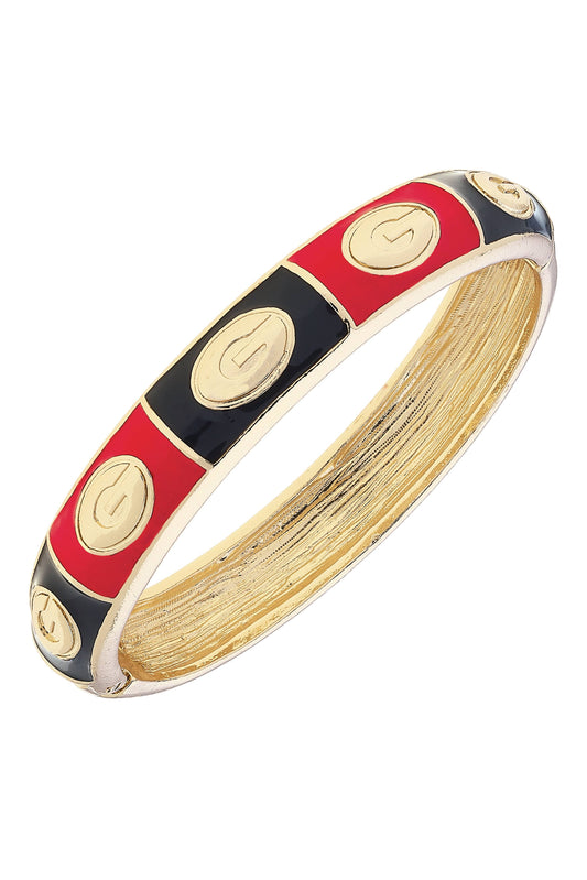 Georgia Bulldogs Sculpted Enamel Checkered Hinge Bangle