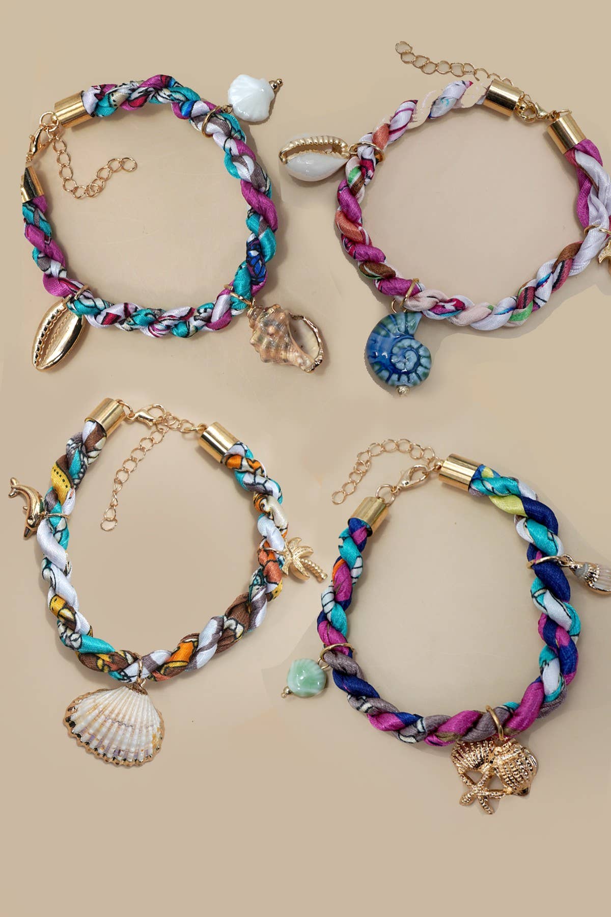 18K STAINLESS STEEL SCARF CHARM BRACELET