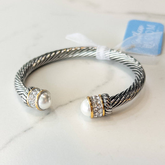 Cambria Pavé Pearl Cable Cuff