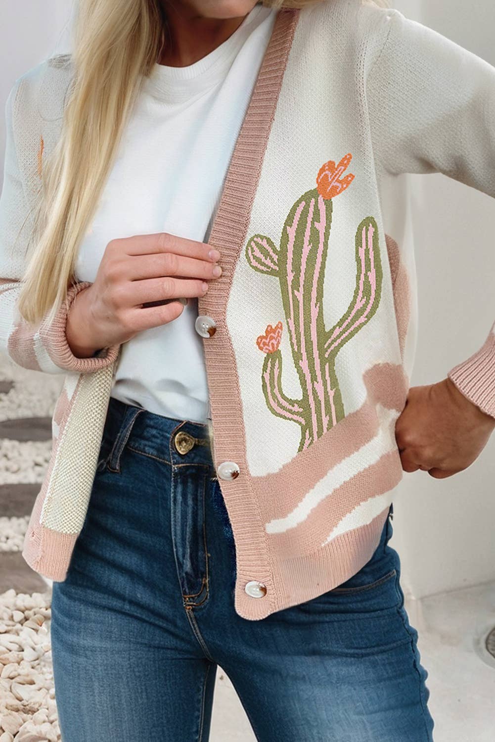 Cowgirl Fashion Cactus Sweater Cardigan