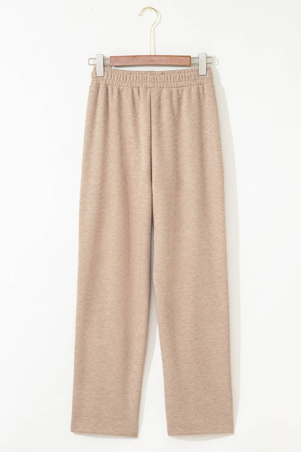 Corduroy Leopard Drawstring High Waist Trousers Sweatpants