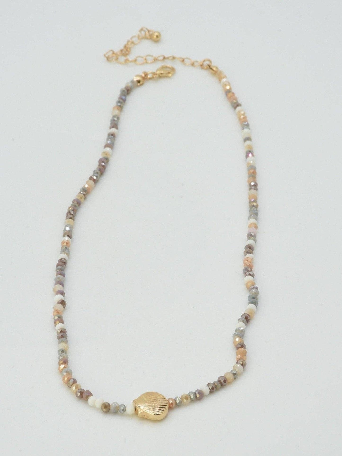 Beaded Shell Pendant Necklace