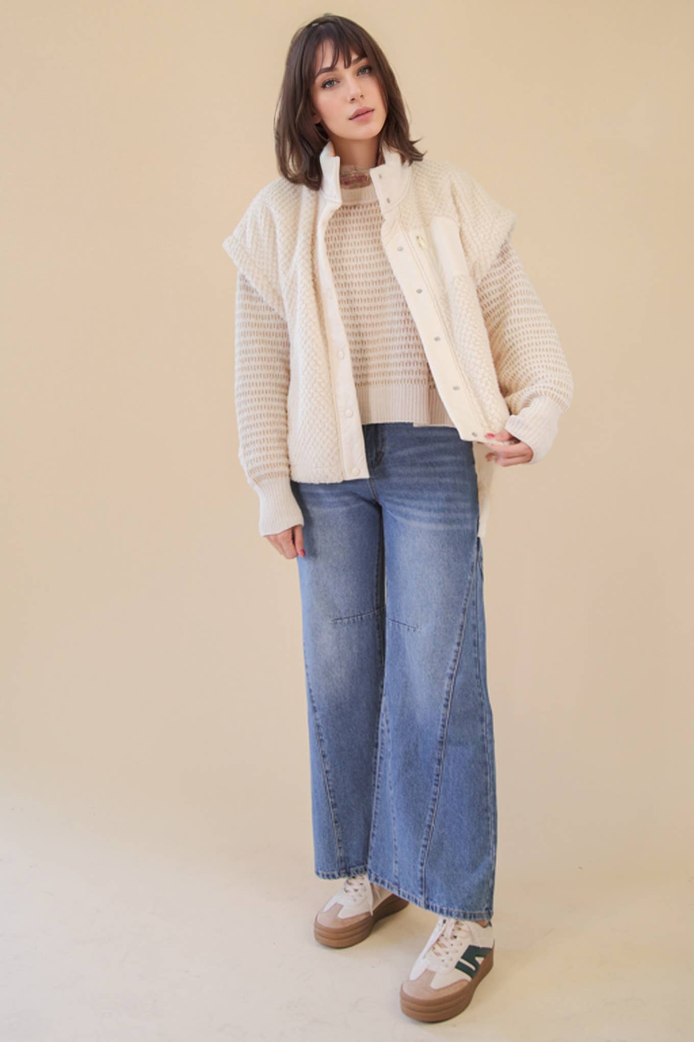 Textured Woven Vest W/ Side Tie