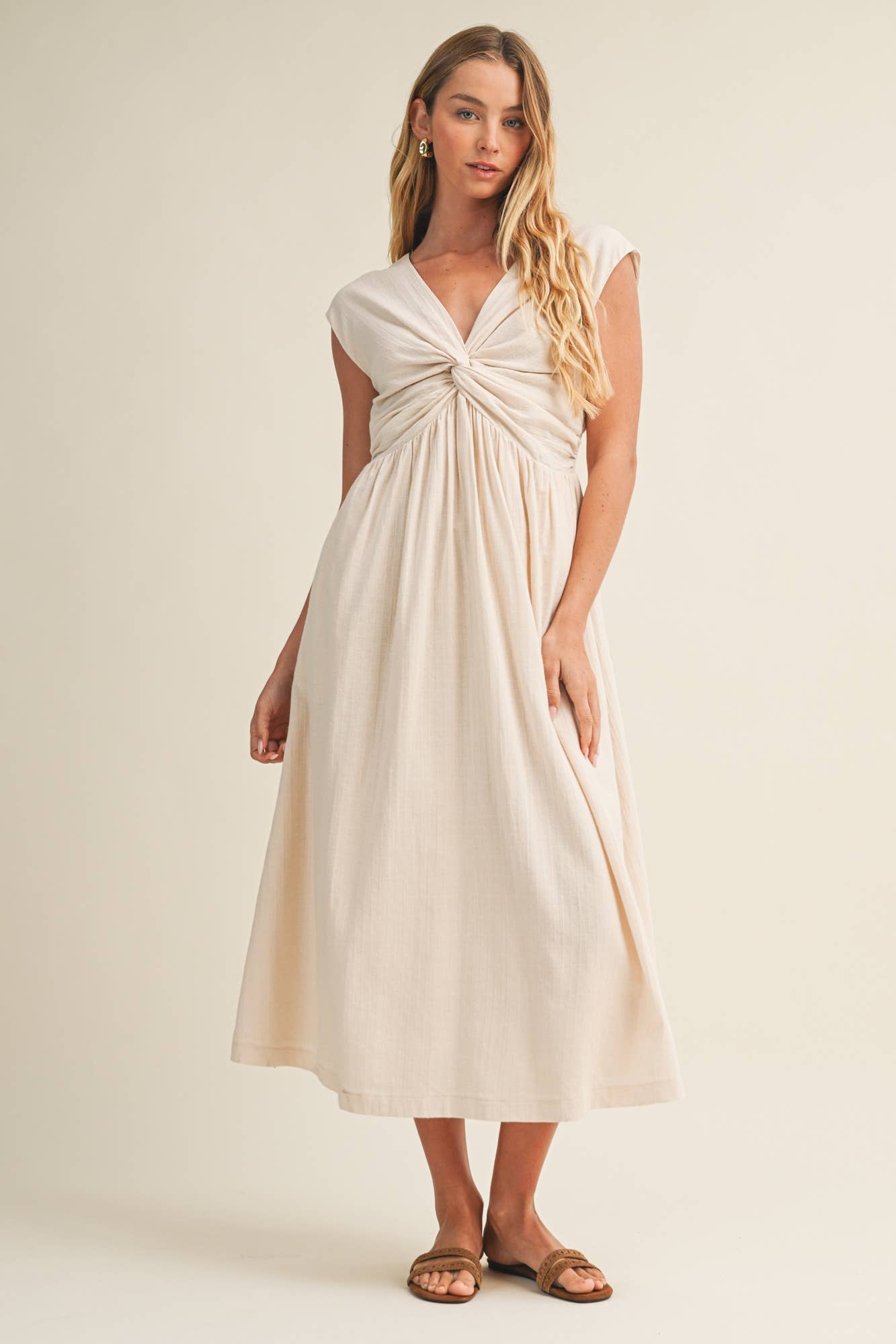 Twisted Knot Bodice A-Line Dress