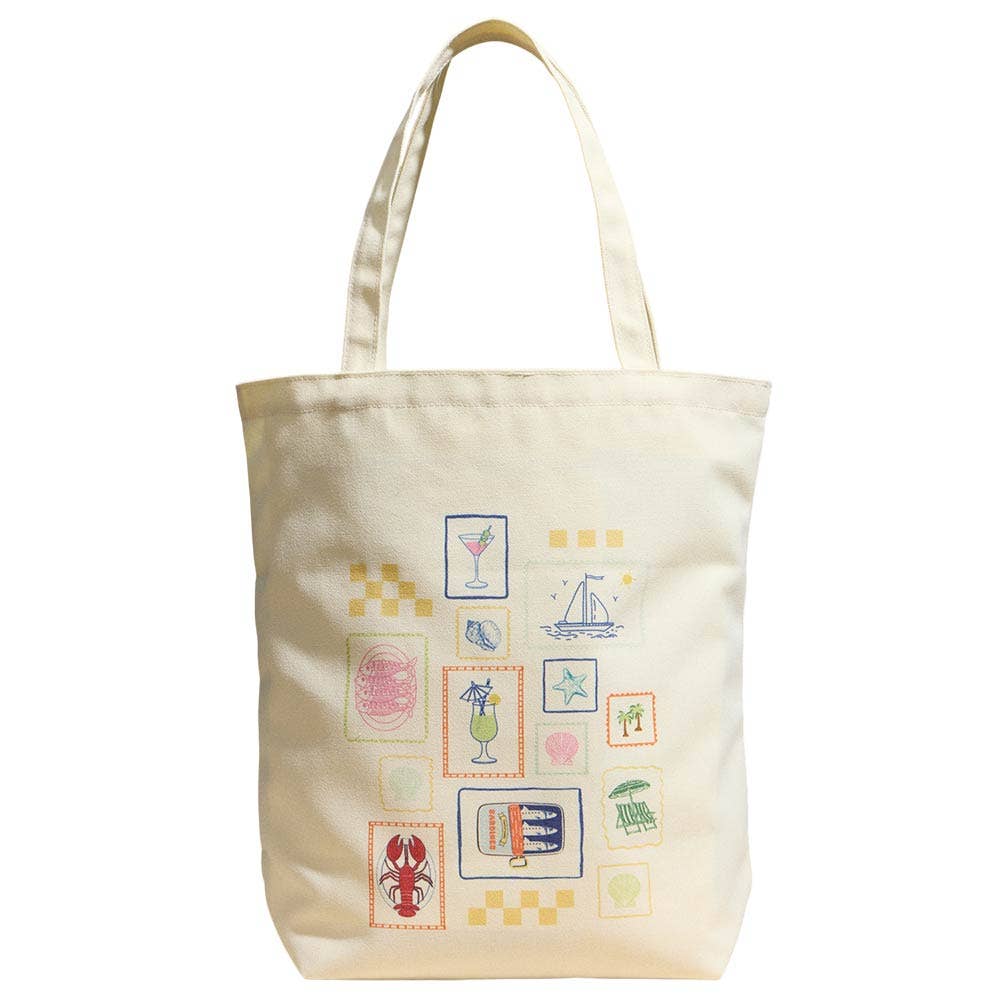 Coastal Icon Print Tote Bag