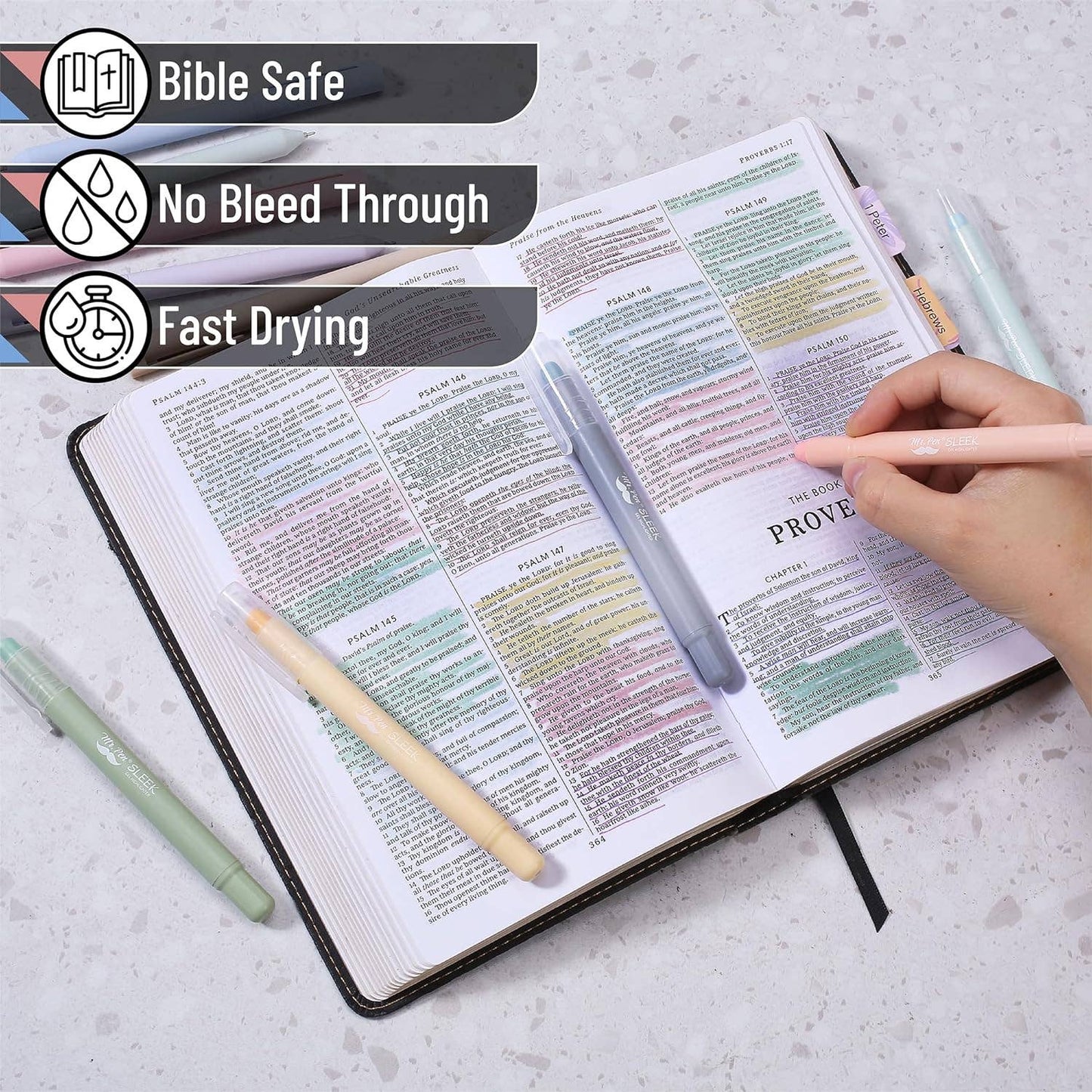 Mr. Pen No Bleed Bible Highlighters & Pens