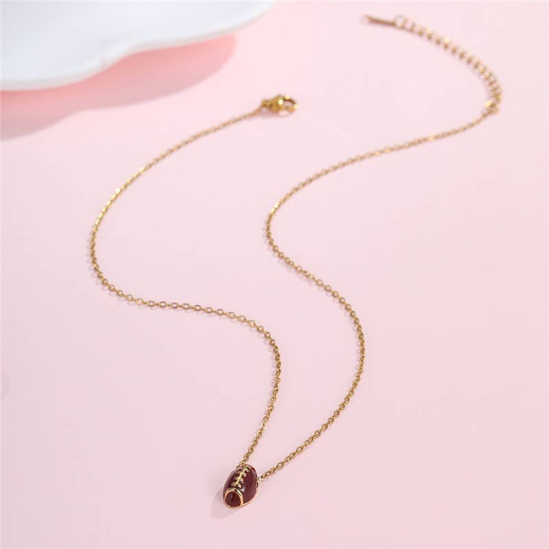 GAMEDAY CHARM STAINLESS STEEL NECKLACE