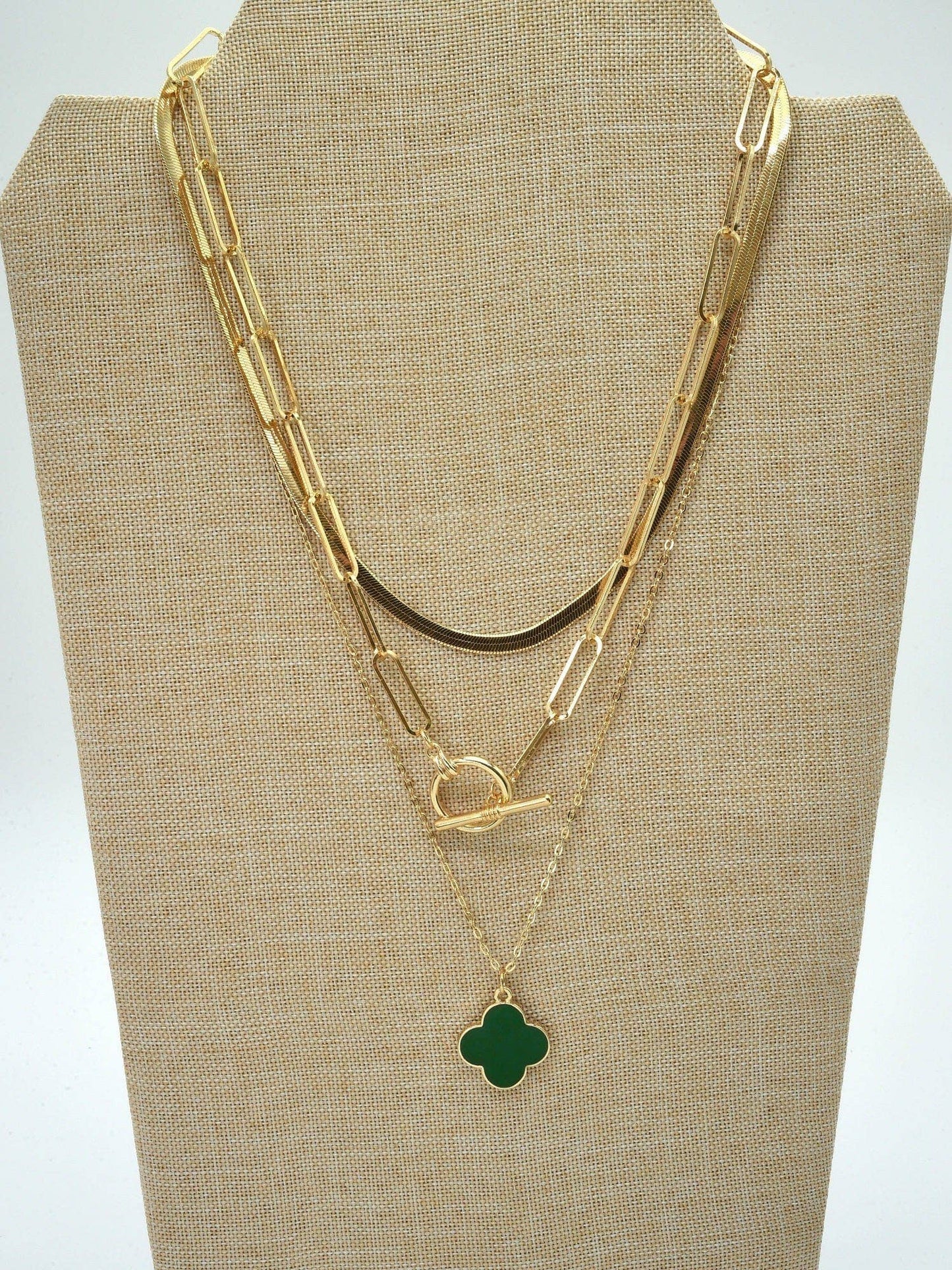 Multi Layered Clover Pendant Necklace