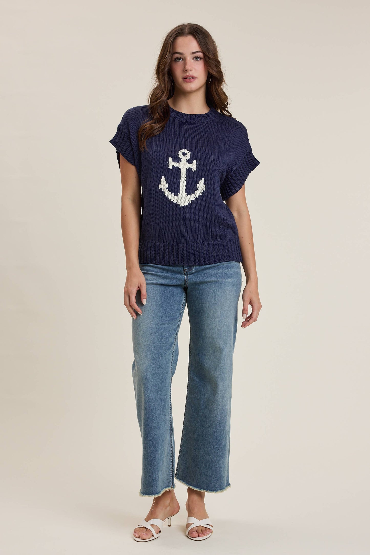 Coastal Anchor Sleeveless Sweater