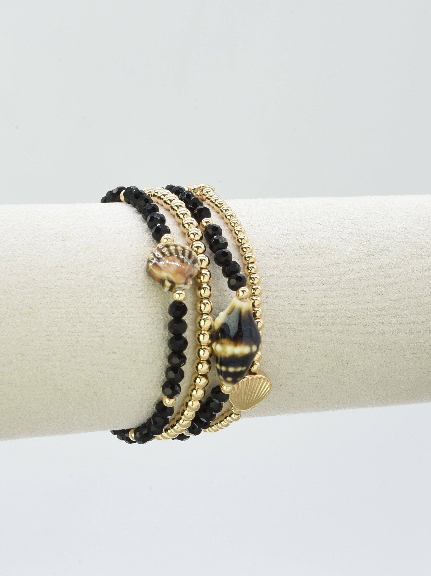 4 Piece Ceramic Stretch Bracelet Set