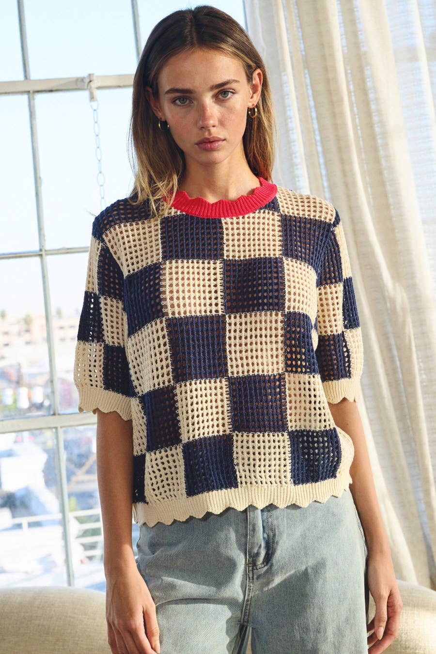 Short-sleeve Knit Top