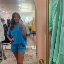 Acid Washed Oversized Shorts Set