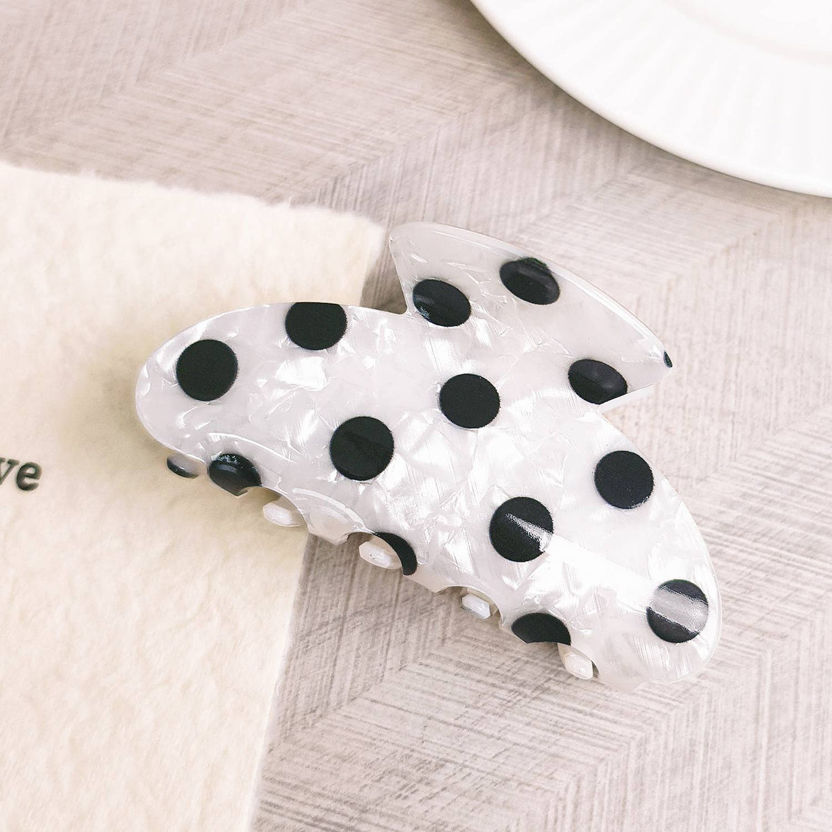 Vintage Polka Dot Hair Claw Clip