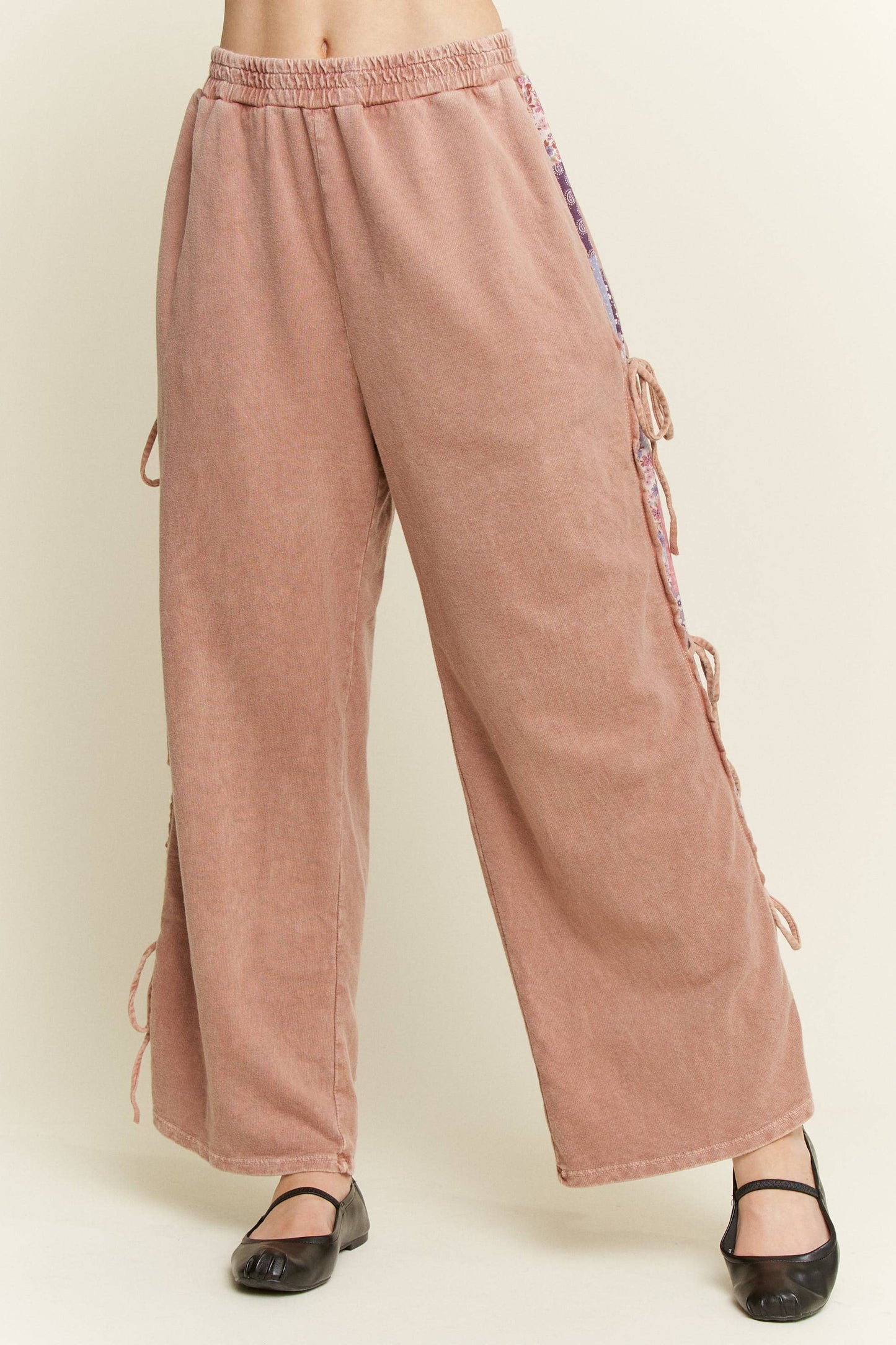 Mineral Washed Boho Patch Pants