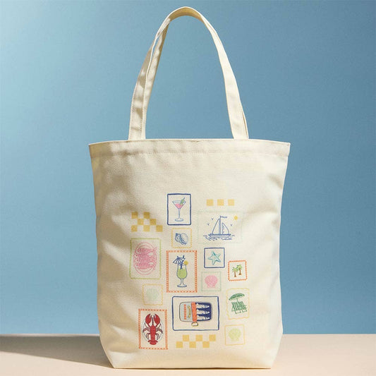 Coastal Icon Print Tote Bag