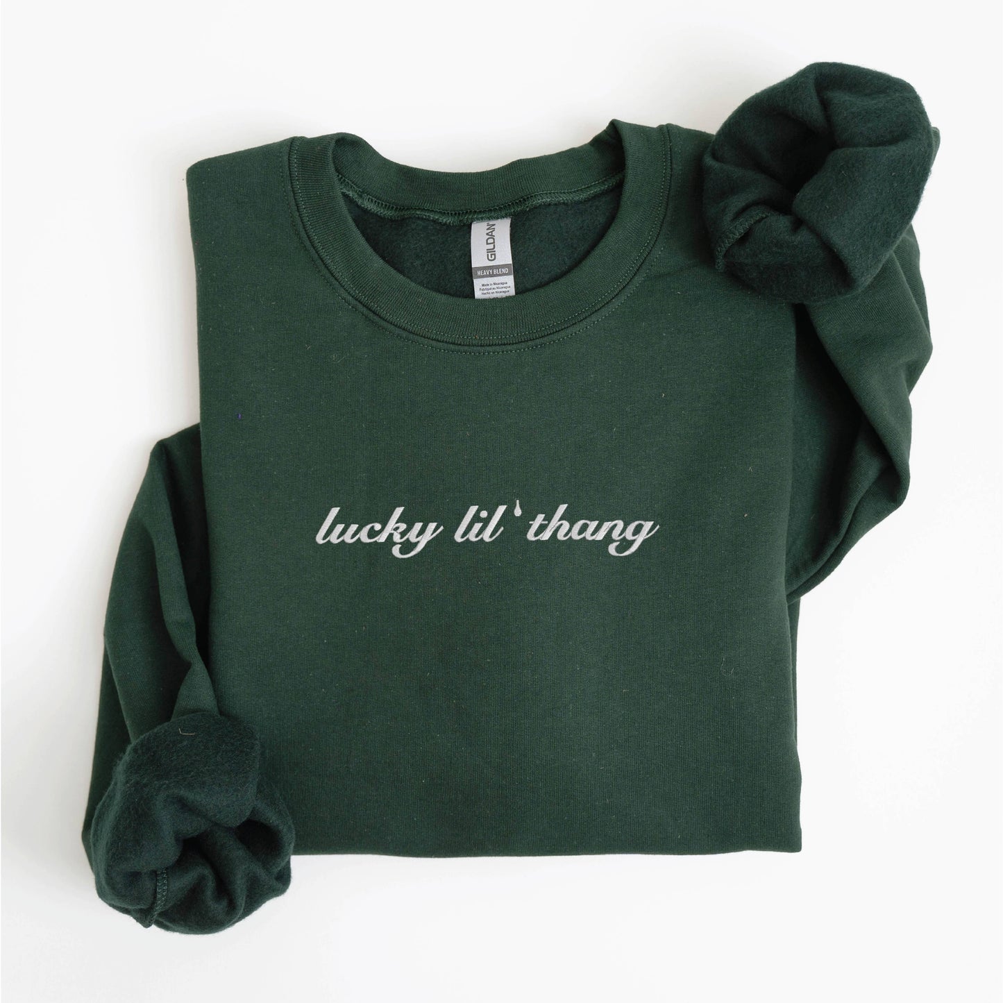 Embroidered St Patrick Day Crewneck Sweatshirt Lucky Sweater