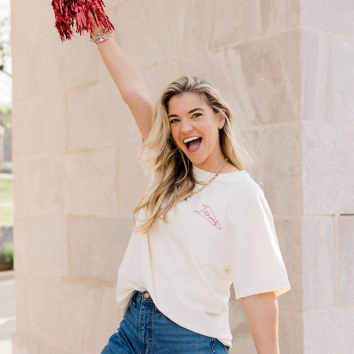 Athens Football Game Day Tee - Ivory